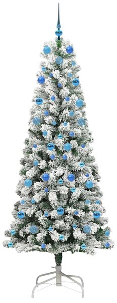 Umělý Skládací Vánoční Strom 300 LED Zelená a bílá 210 cm 3395611