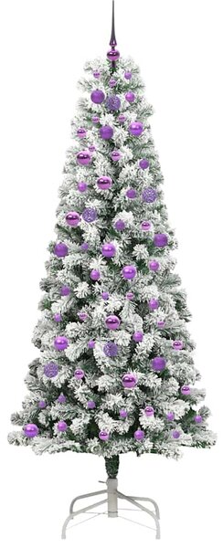 Umělý Skládací Vánoční Strom 300 LED Zelená a bílá 210 cm 3395610