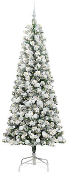 Umělý Skládací Vánoční Strom 300 LED Zelená a bílá 210 cm 3395607