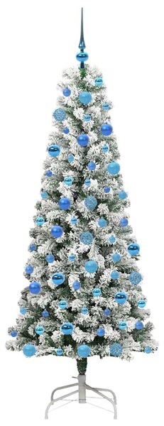 Umělý Skládací Vánoční Strom 300 LED Zelená a bílá 180 cm 3395602