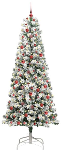 Umělý Skládací Vánoční Strom 300 LED Zelená a bílá 240 cm 3395613