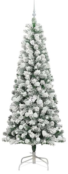 Umělý Skládací Vánoční Strom 300 LED Zelená a bílá 210 cm 3395607