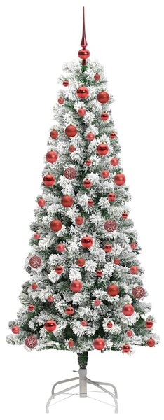 Umělý Skládací Vánoční Strom 300 LED Zelená a bílá 180 cm 3395595
