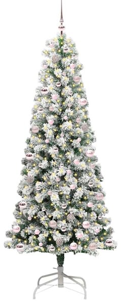 Umělý Skládací Vánoční Strom 300 LED Zelená a bílá 240 cm 3395615