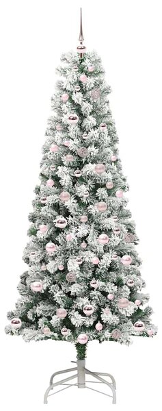 Umělý Skládací Vánoční Strom 300 LED Zelená a bílá 210 cm 3395606