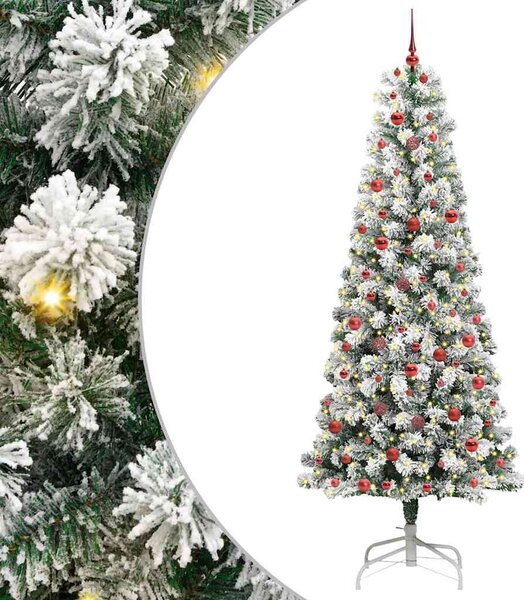 Umělý Skládací Vánoční Strom 300 LED Zelená a bílá 240 cm 3395613