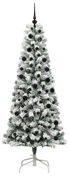 Umělý Skládací Vánoční Strom 300 LED Zelená a bílá 210 cm 3395605