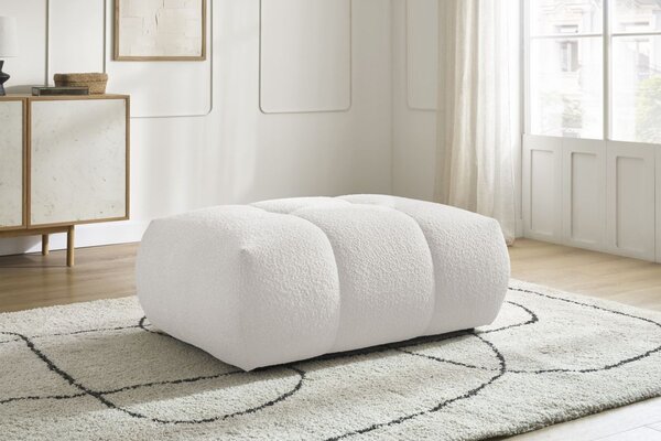-25 % Dny MOMENTI– Bobochic Paris Bílá bouclé podnožka Fuji 112 x 80 cm