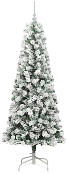 Umělý Skládací Vánoční Strom 300 LED Zelená a bílá 180 cm 3395598