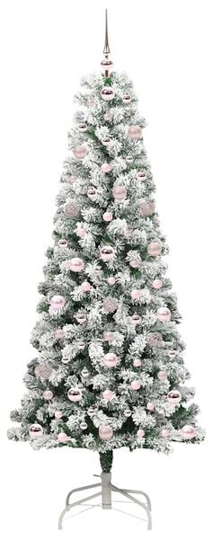Umělý Skládací Vánoční Strom 300 LED Zelená a bílá 180 cm 3395597