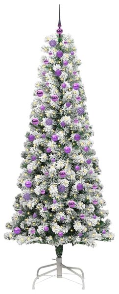 Umělý Skládací Vánoční Strom 300 LED Zelená a bílá 240 cm 3395619