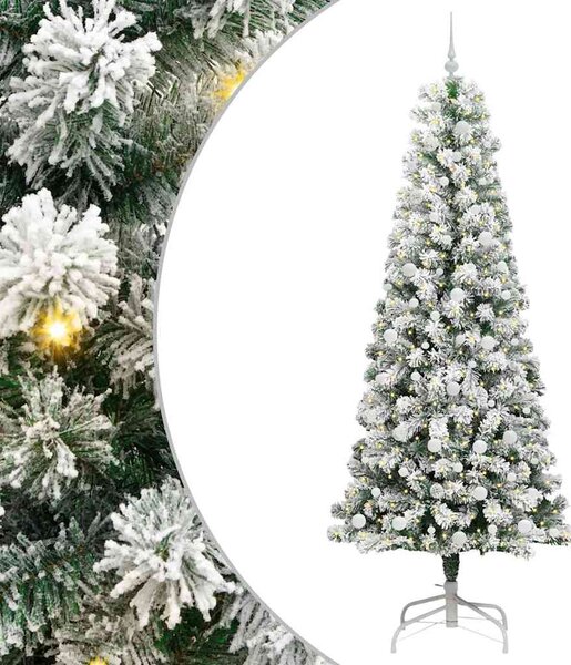Umělý Skládací Vánoční Strom 300 LED Zelená a bílá 240 cm 3395616