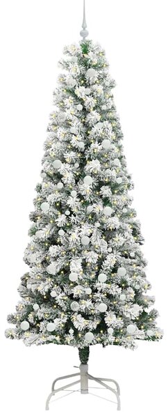 Umělý Skládací Vánoční Strom 300 LED Zelená a bílá 240 cm 3395616