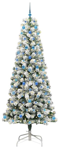 Umělý Skládací Vánoční Strom 300 LED Zelená a bílá 240 cm 3395620
