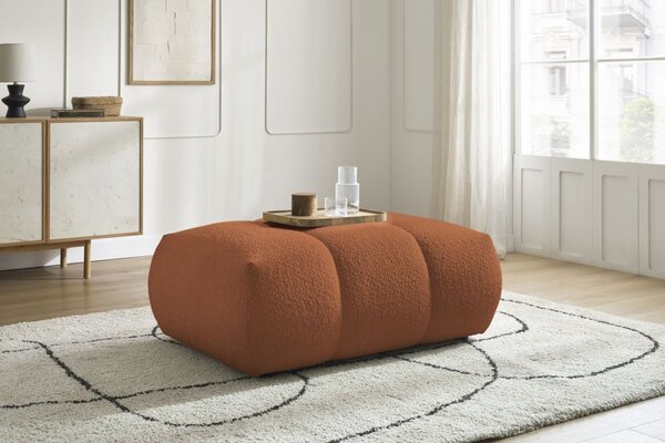 -25 % Dny MOMENTI– Bobochic Paris Terakotově oranžová bouclé podnožka Fuji 112 x 80 cm