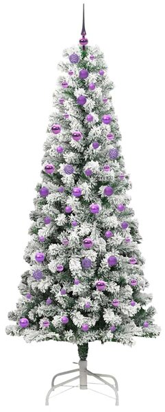 Umělý Skládací Vánoční Strom 300 LED Zelená a bílá 240 cm 3395619