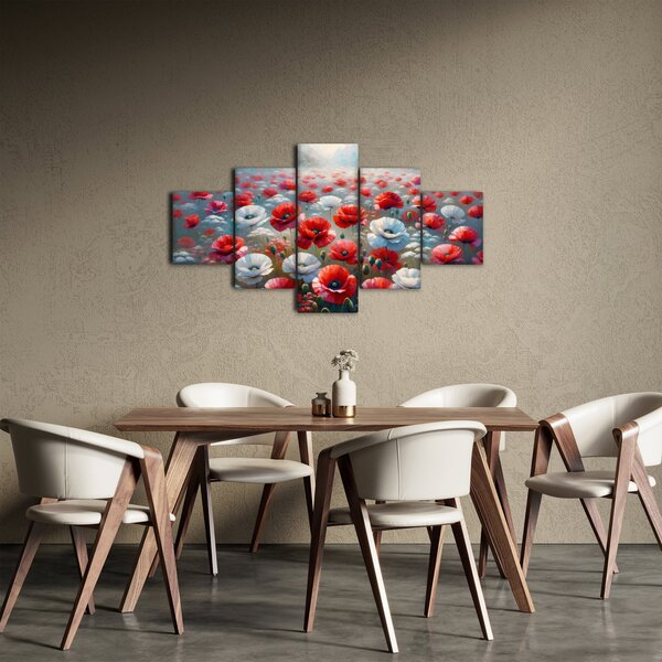 Obraz - Pole vlčích máků (125x70 cm)