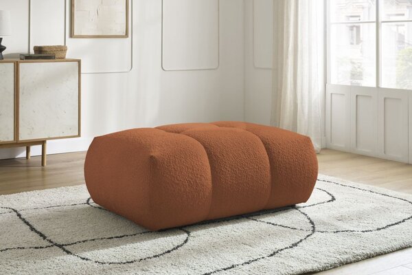 -25 % Dny MOMENTI– Bobochic Paris Terakotově oranžová bouclé podnožka Fuji 112 x 80 cm