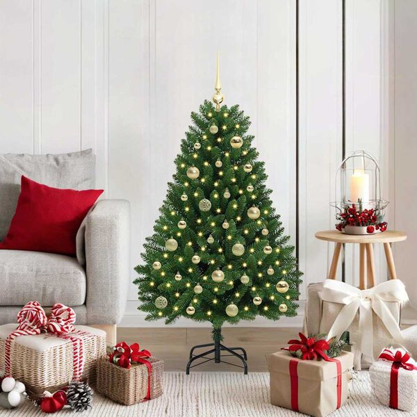 Umělý vánoční stromeček 120 cm 150 LED Teplá bílá PVC a ocel 3395671