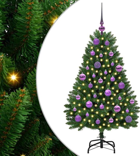 Umělý vánoční stromeček 120 cm 150 LED Teplá bílá PVC a ocel 3395673