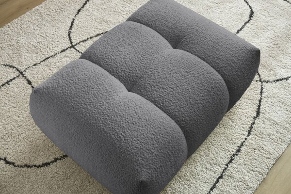 -25 % Dny MOMENTI– Bobochic Paris Šedá bouclé podnožka Fuji 112 x 80 cm