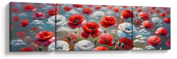 Obraz - Pole vlčích máků (170x50 cm)