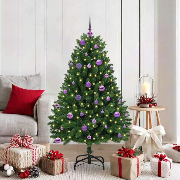 Umělý vánoční stromeček 150 cm 150 LED Teplá bílá PVC a ocel 3395682
