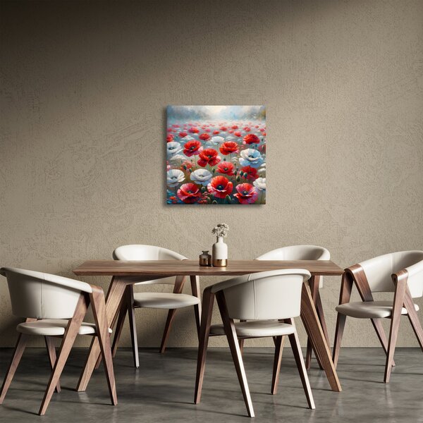 Obraz - Pole vlčích máků (30x30 cm)
