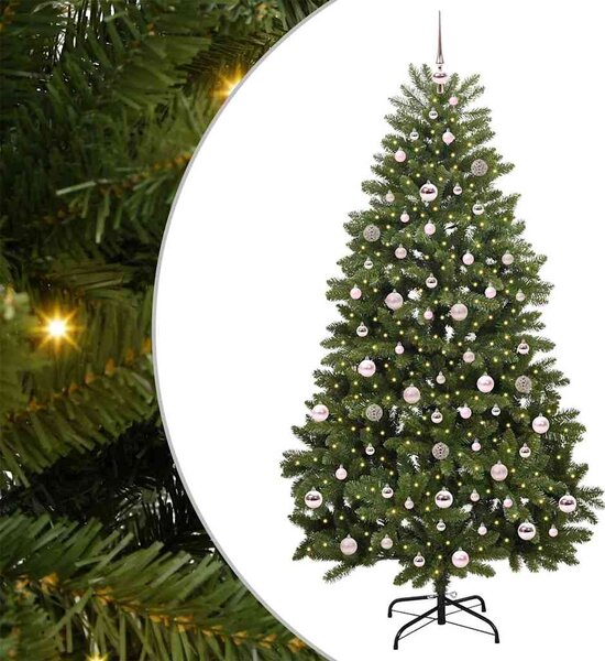 Umělý vánoční stromeček 210 cm 300 LED Teplá bílá PVC a ocel 3395696