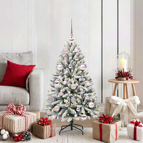 Umělý vánoční stromeček 120 cm 150 LED Teplá bílá PVC a ocel 3395732