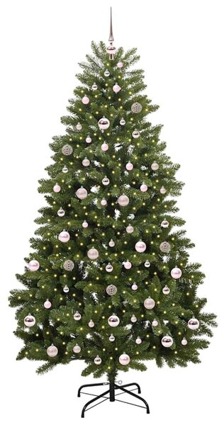 Umělý vánoční stromeček 210 cm 300 LED Teplá bílá PVC a ocel 3395696