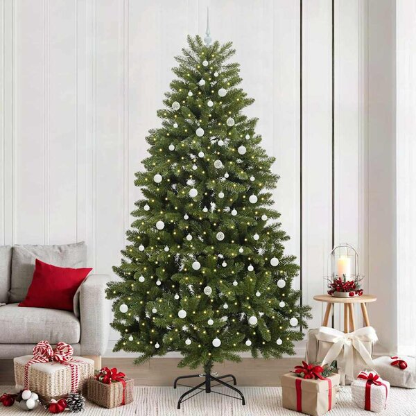 Umělý vánoční stromeček 240 cm 300 LED Teplá bílá PVC a ocel 3395706