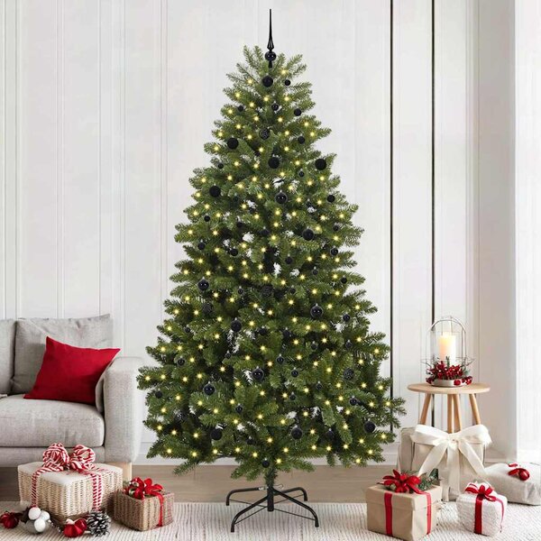 Umělý vánoční stromeček 240 cm 300 LED Teplá bílá PVC a ocel 3395704