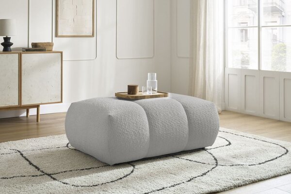 -25 % Dny MOMENTI– Bobochic Paris Světle šedá bouclé podnožka Fuji 112 x 80 cm