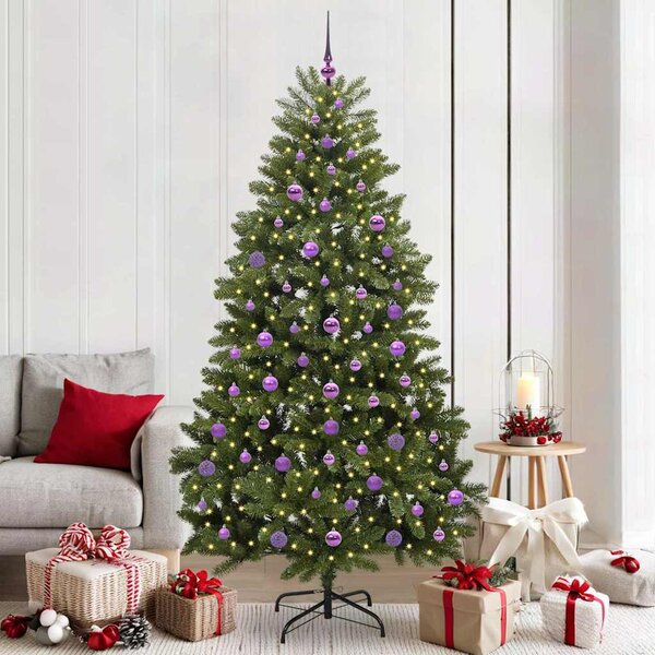 Umělý vánoční stromeček 210 cm 300 LED Teplá bílá PVC a ocel 3395700