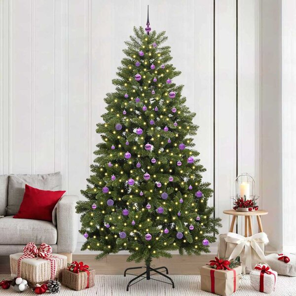 Umělý vánoční stromeček 240 cm 300 LED Teplá bílá PVC a ocel 3395709