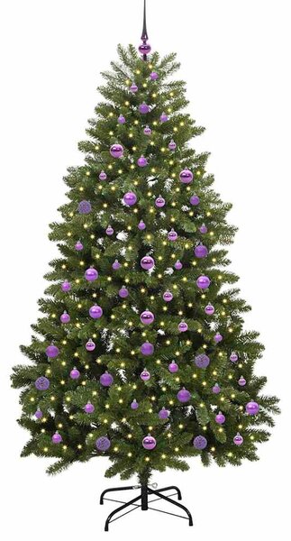 Umělý vánoční stromeček 210 cm 300 LED Teplá bílá PVC a ocel 3395700
