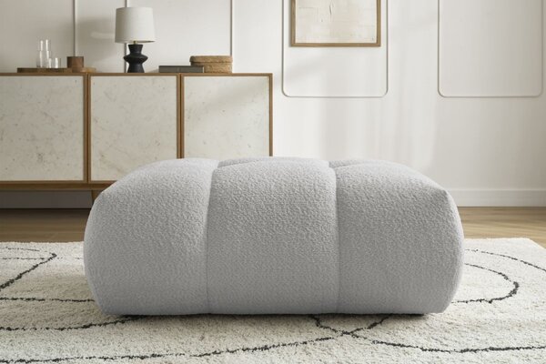 -25 % Dny MOMENTI– Bobochic Paris Světle šedá bouclé podnožka Fuji 112 x 80 cm