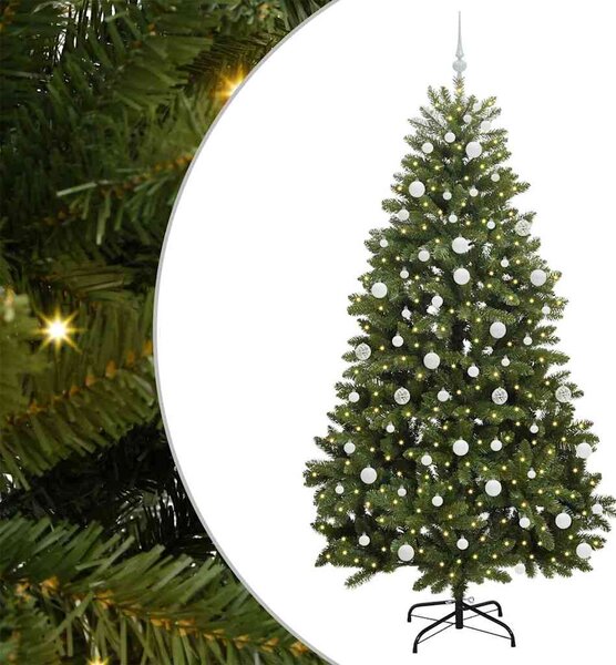 Umělý vánoční stromeček 210 cm 300 LED Teplá bílá PVC a ocel 3395697