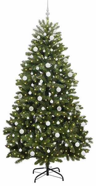 Umělý vánoční stromeček 210 cm 300 LED Teplá bílá PVC a ocel 3395697