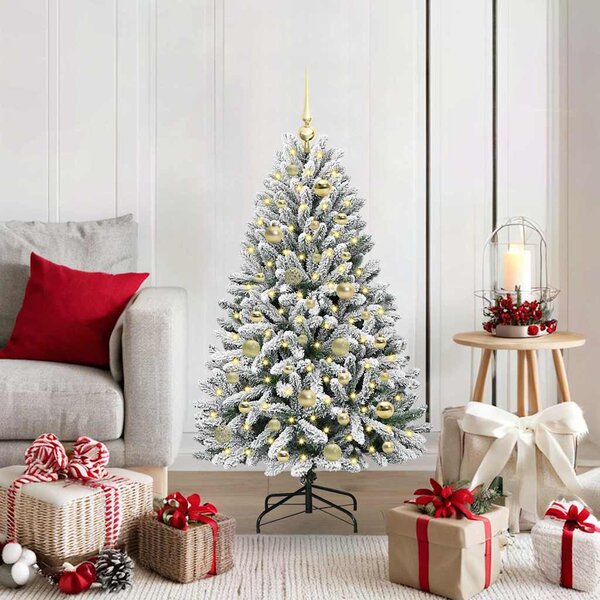 Umělý vánoční stromeček 120 cm 150 LED Teplá bílá PVC a ocel 3395734