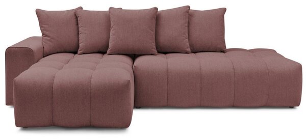 -25 % Dny MOMENTI– Bobochic Paris Růžová rohová pohovka Mont-Blanc 313 cm, levá