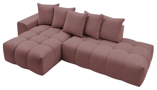 -25 % Dny MOMENTI– Bobochic Paris Růžová rohová pohovka Mont-Blanc 313 cm, levá