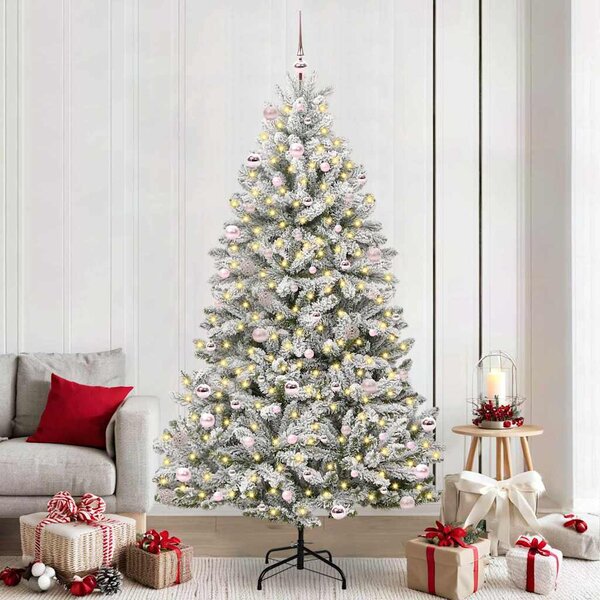Umělý vánoční stromeček 240 cm 300 LED Teplá bílá PVC a ocel 3395768