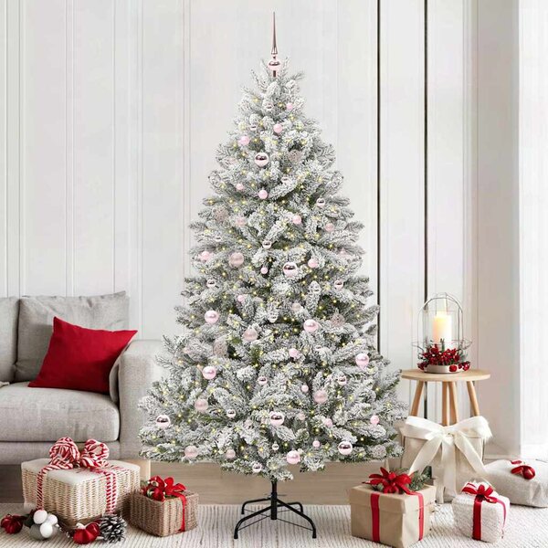 Umělý vánoční stromeček 210 cm 300 LED Teplá bílá PVC a ocel 3395759