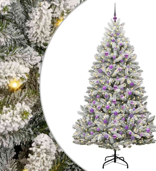 Umělý vánoční stromeček 210 cm 300 LED Teplá bílá PVC a ocel 3395763