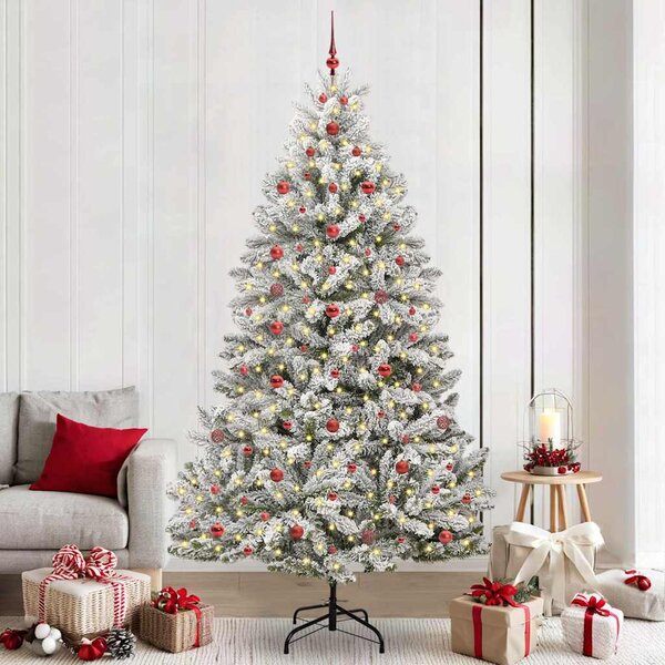 Umělý vánoční stromeček 240 cm 300 LED Teplá bílá PVC a ocel 3395766