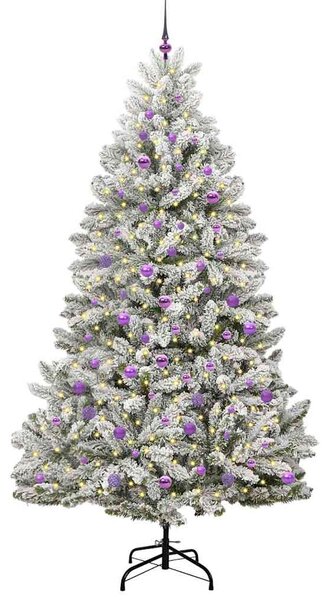 Umělý vánoční stromeček 240 cm 300 LED Teplá bílá PVC a ocel 3395772