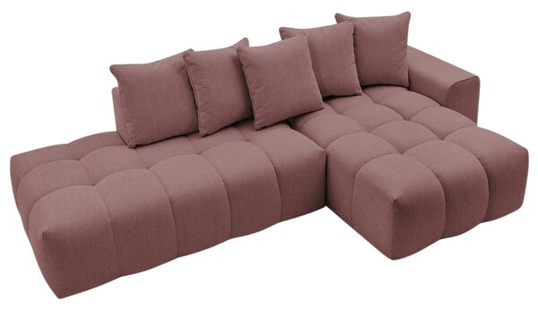 -25 % Dny MOMENTI– Bobochic Paris Růžová rohová pohovka Mont-Blanc 313 cm, pravá