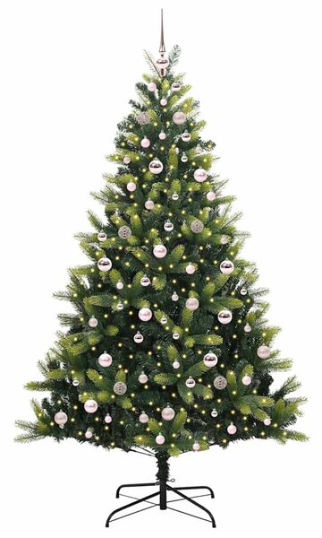 Umělý skládací vánoční stromeček 300 LED Zelená 210 cm PVC a PE 3396002